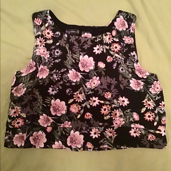 Floral sleeveless crop top - Picture 1 of 2